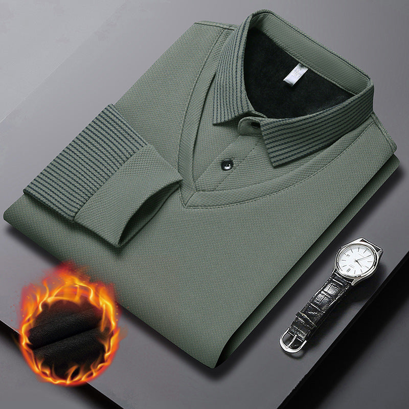 Leo | Camiseta de manga a rayas de dos piezas estilo business casual para hombre
