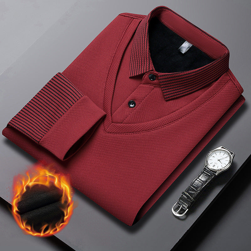 Leo | Camiseta de manga a rayas de dos piezas estilo business casual para hombre