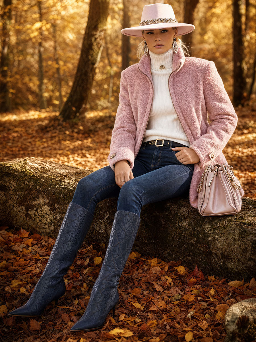Paula | Chaqueta polar rosa vintage con cremallera