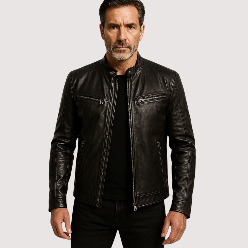 LAURENT MONACO | VESTE EN CUIR HAUT DE GAMME ÉLÉGANTE POUR HOMME