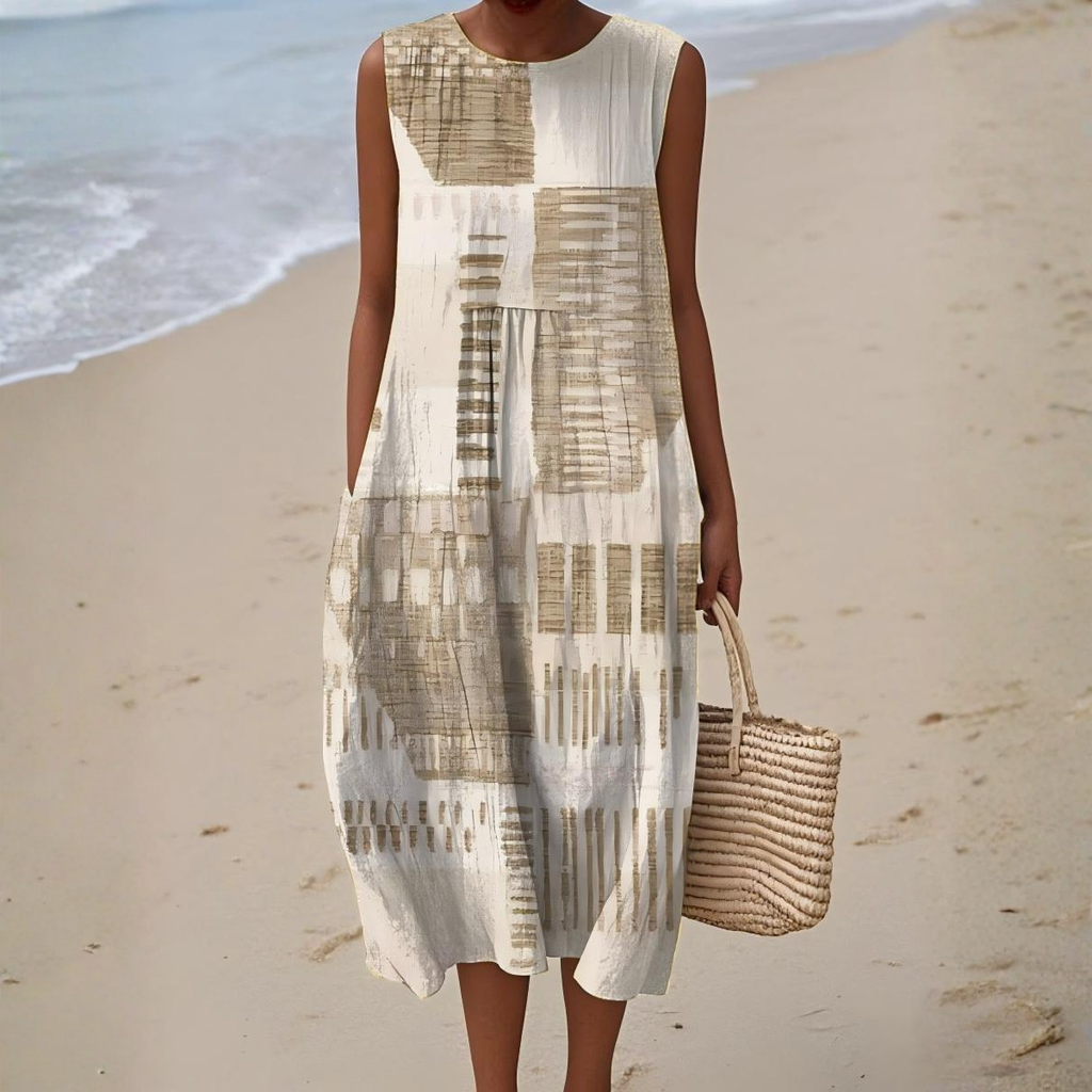 Helena | Vestido de Verano con Estampado Artístico