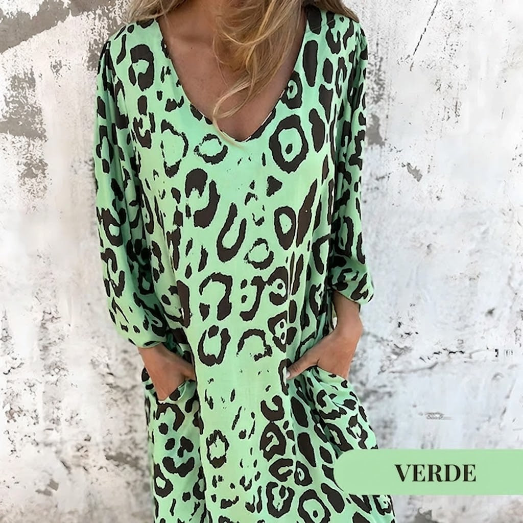 Vestido Safari Chic con estampado de leopardo