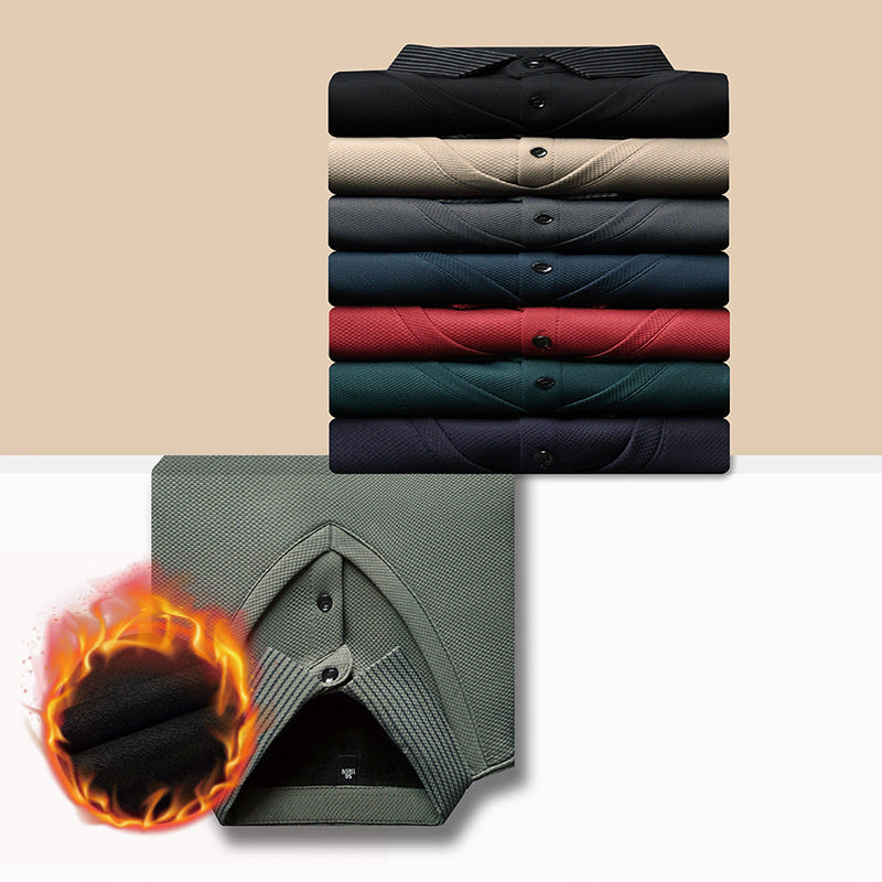 Leo | Camiseta de manga a rayas de dos piezas estilo business casual para hombre