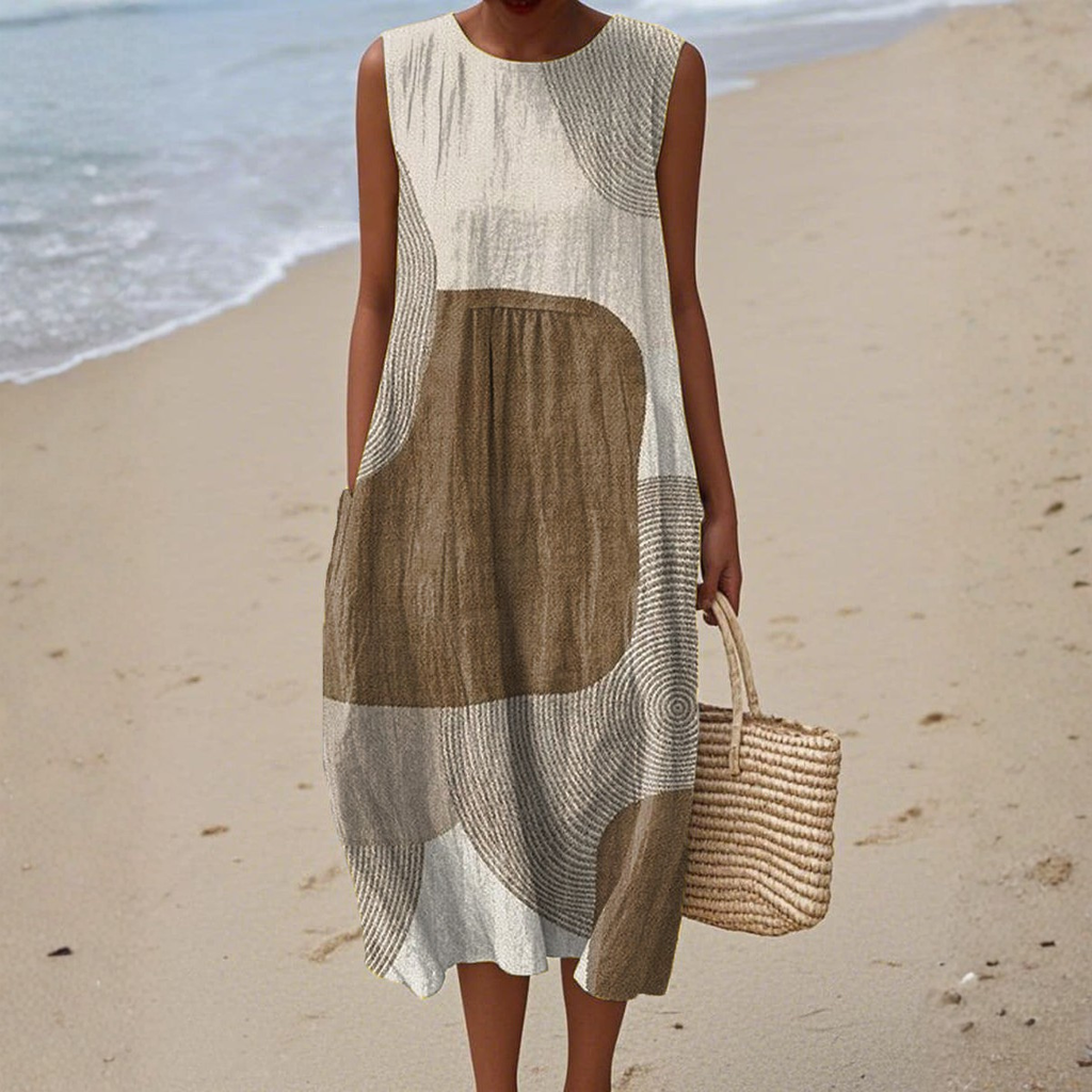 Helena | Vestido de Verano con Estampado Artístico