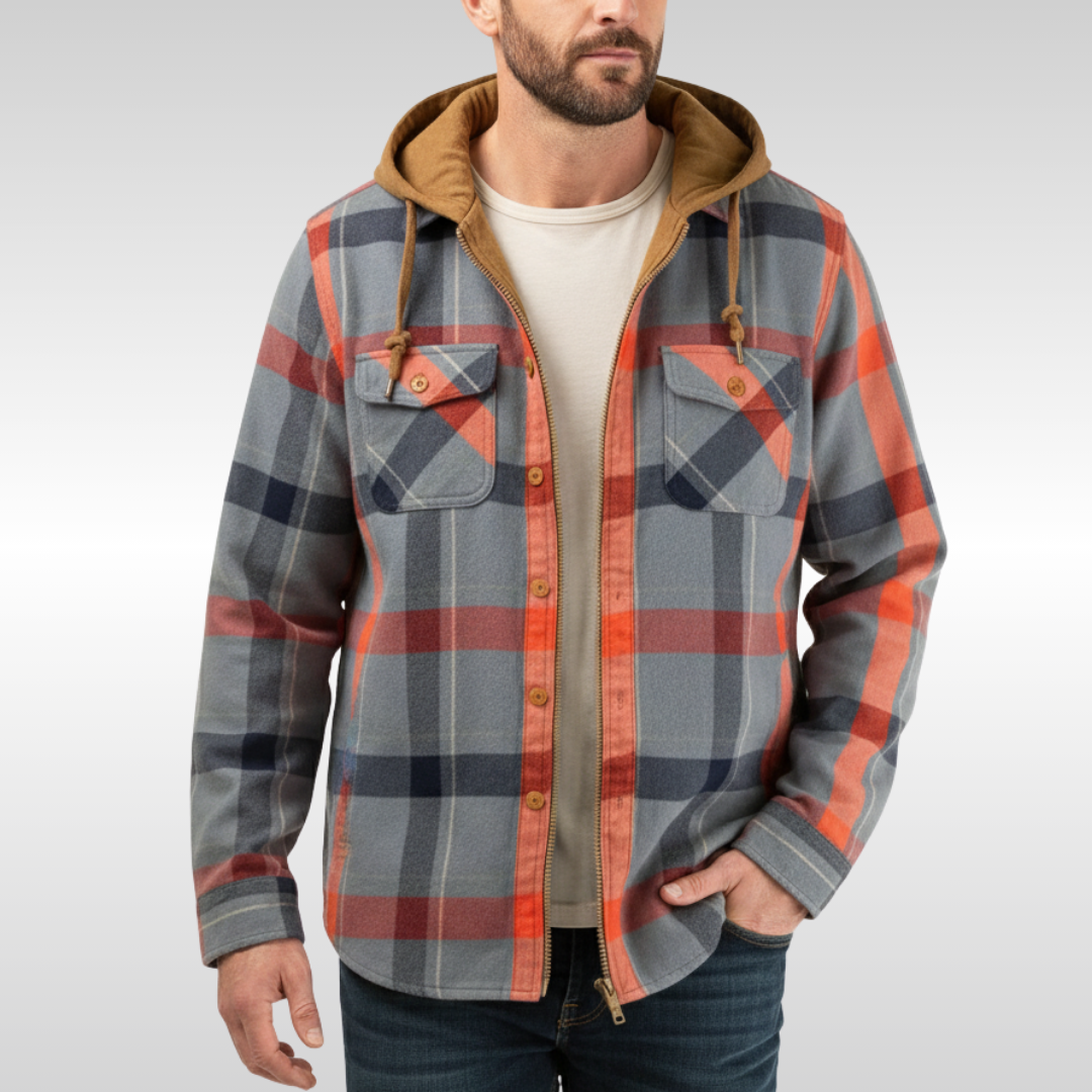 RICHARD | CHAQUETA DE CUADROS CON CAPUCHA