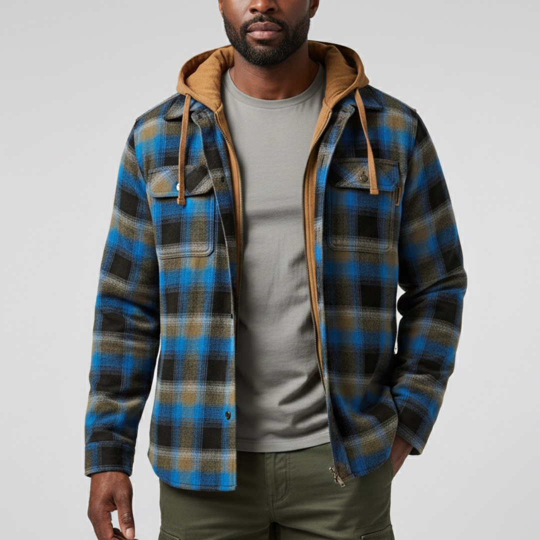 RICHARD | CHAQUETA DE CUADROS CON CAPUCHA