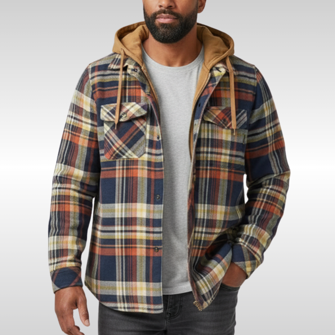 RICHARD | CHAQUETA DE CUADROS CON CAPUCHA