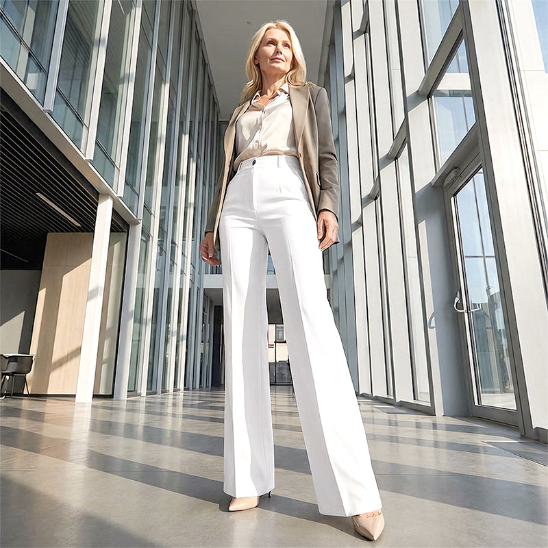 Leire | Pantalón de Vestir Mujer de Pierna Ancha – Elegante, Cómodo y Versátil.Oferta!!!