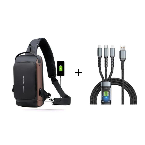 Héctor | Bolsa de deporte- bandolera con función de carga USB