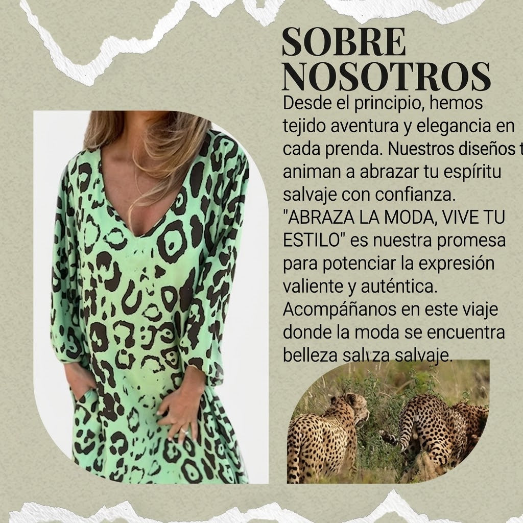 Vestido Safari Chic con estampado de leopardo