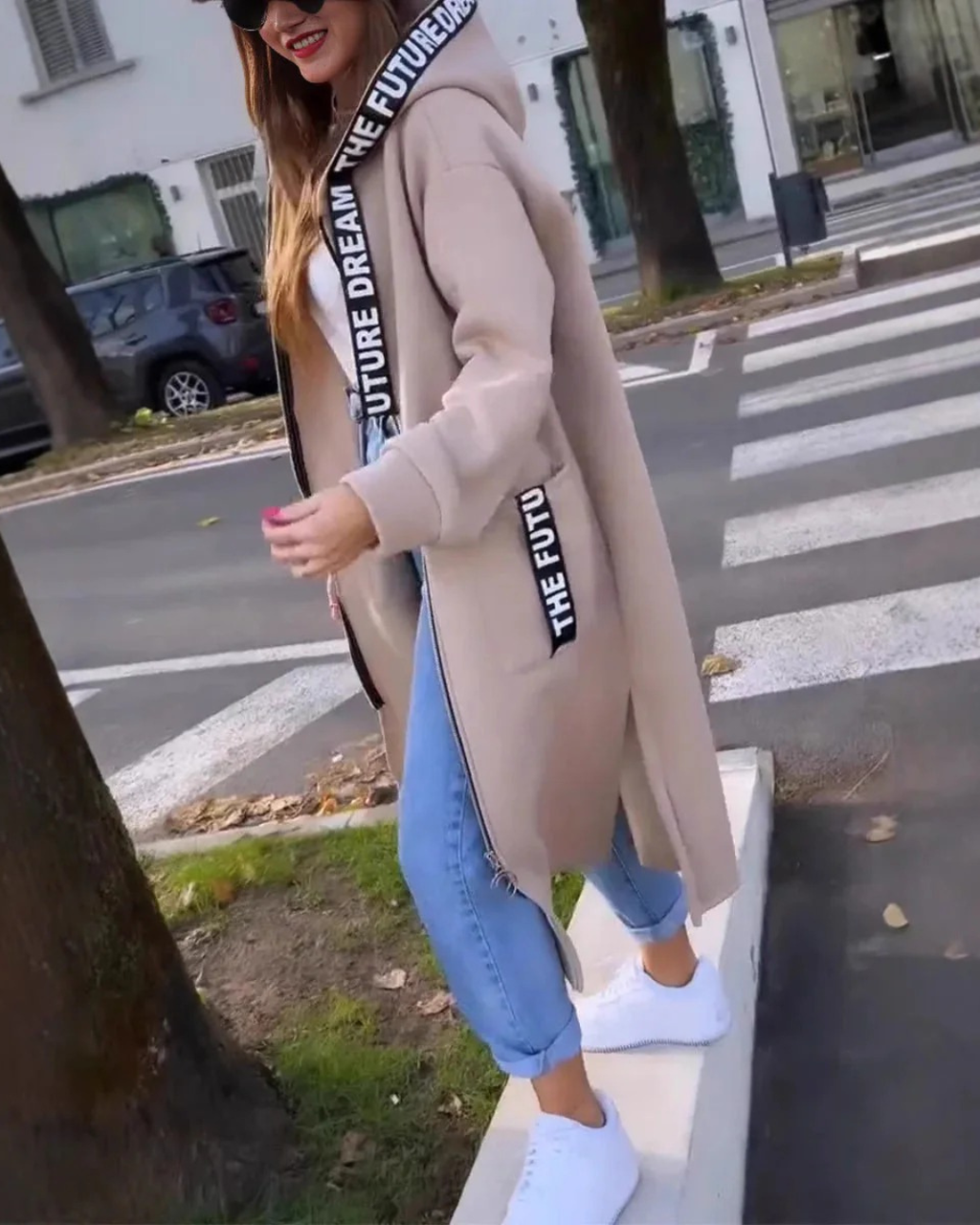 Marina - Sudadera larga con capucha