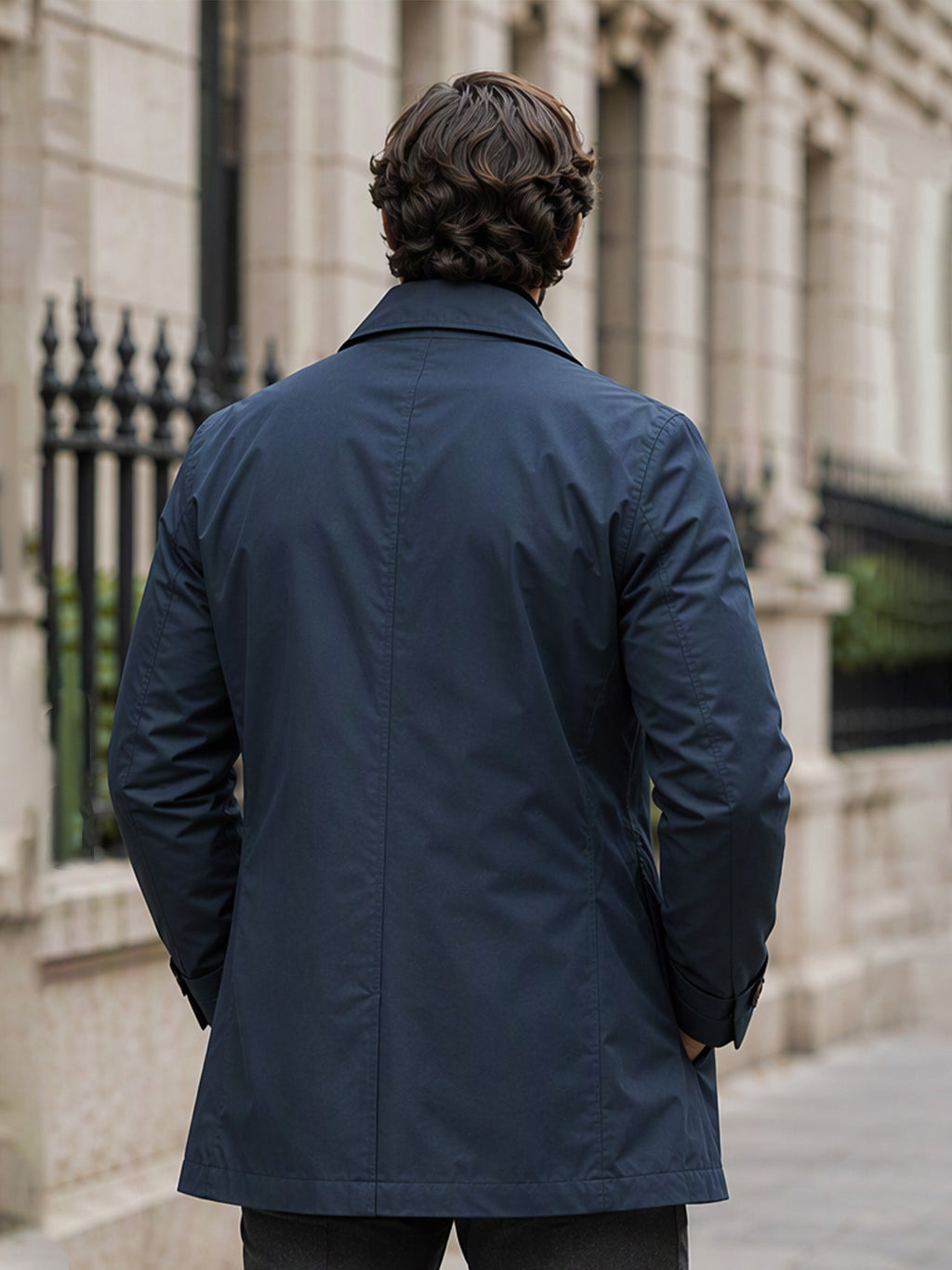 Mateo|Gabardina impermeable de media longitud para hombre