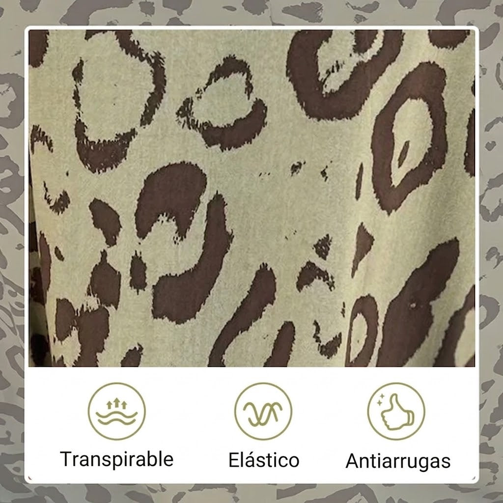 Vestido Safari Chic con estampado de leopardo