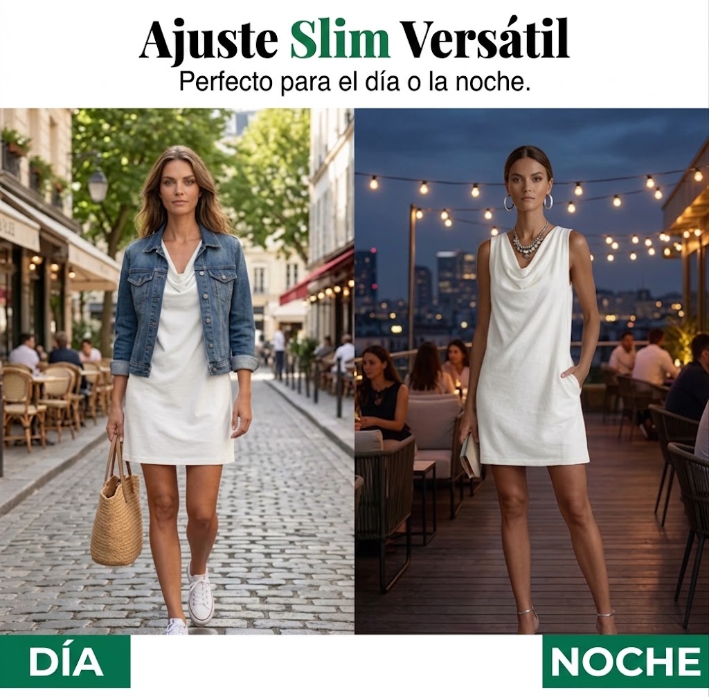 Sonia - vestido ajustado con cuello holgado