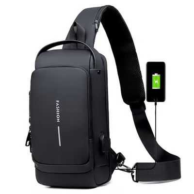 Héctor | Bolsa de deporte- bandolera con función de carga USB