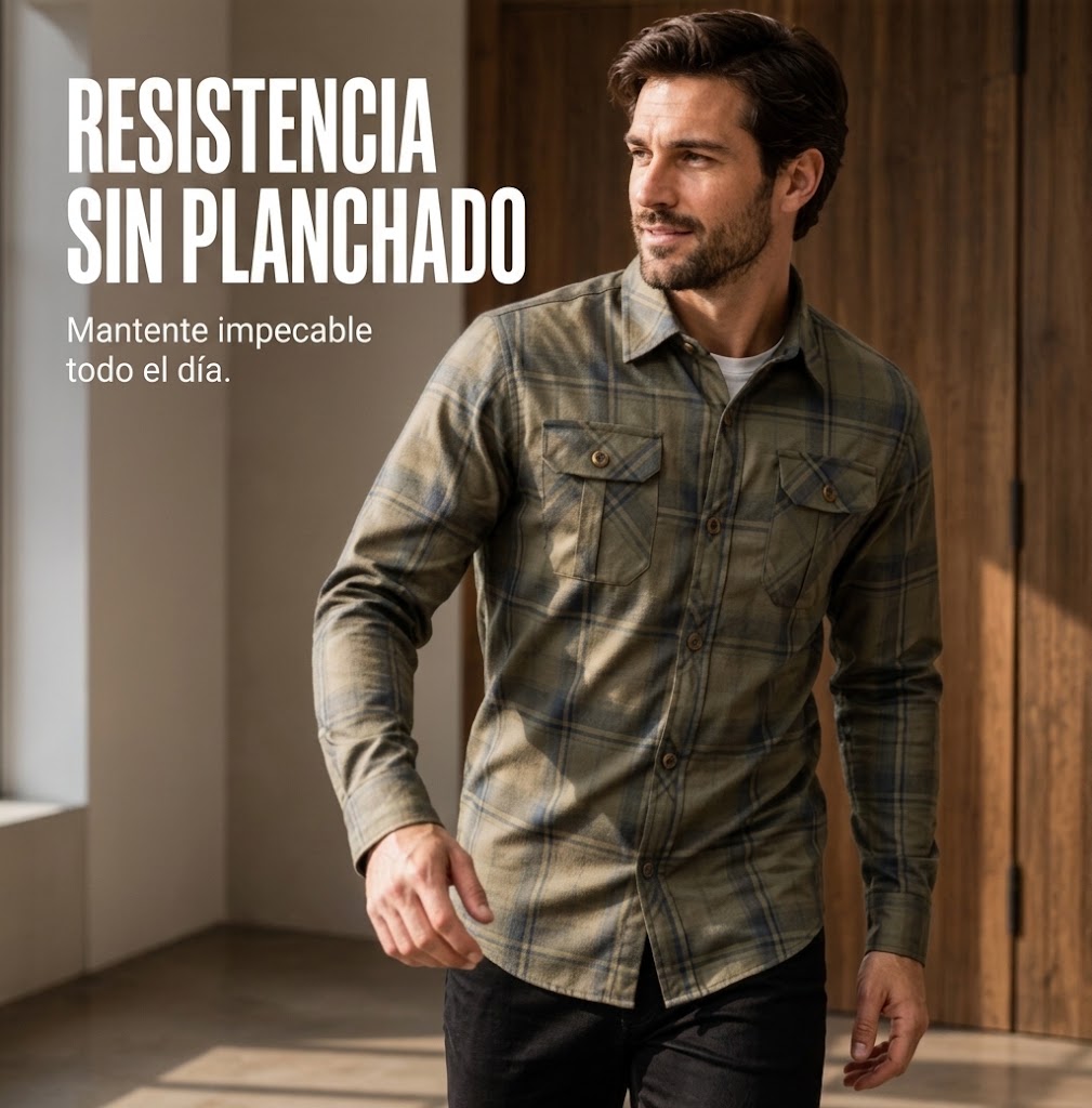 Dario |Camisa Casual de Manga Larga a Cuadros para Hombre