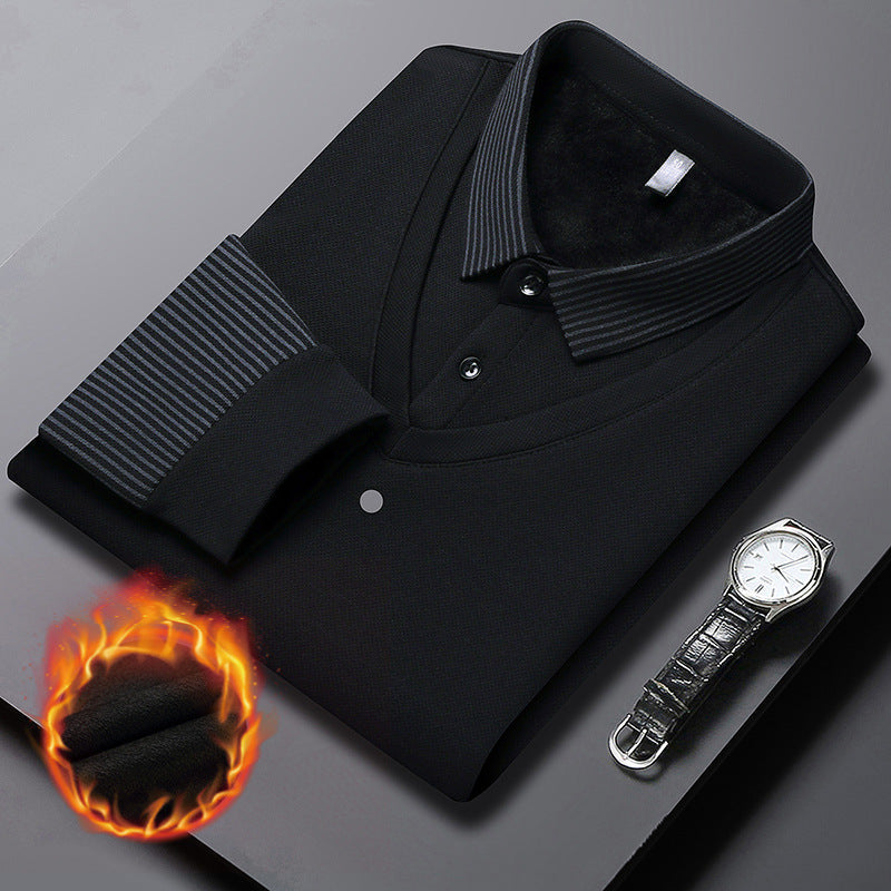 Leo | Camiseta de manga a rayas de dos piezas estilo business casual para hombre