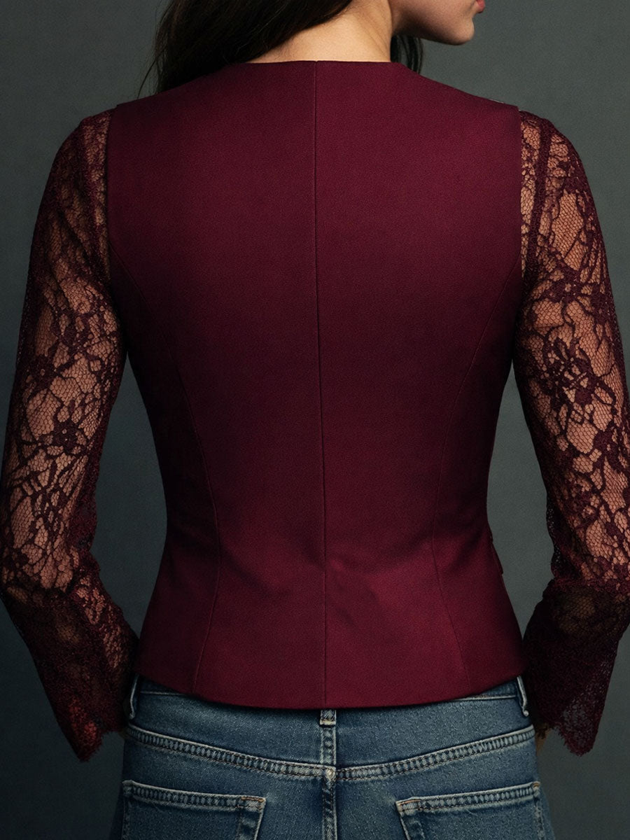 Noemi | Blazer negra con mangas semitransparentes