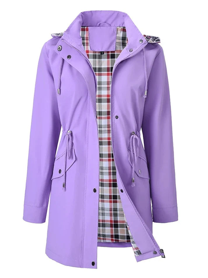 Olivia - Chaqueta impermeable con forro de cuadros