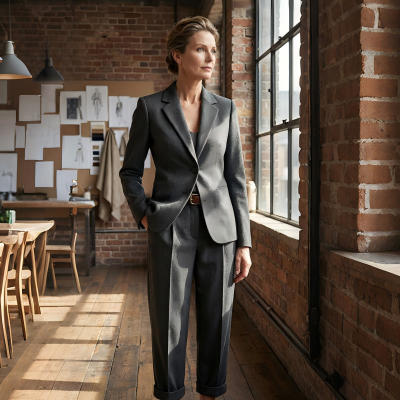 Berenice | Traje de negocios para mujer: americana con cuello y pantalón, estilo clásico y ajuste transpirable.