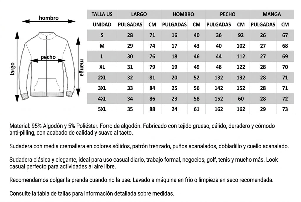 MARCO | SUDADERA CON CREMALLERA Y FORRO
