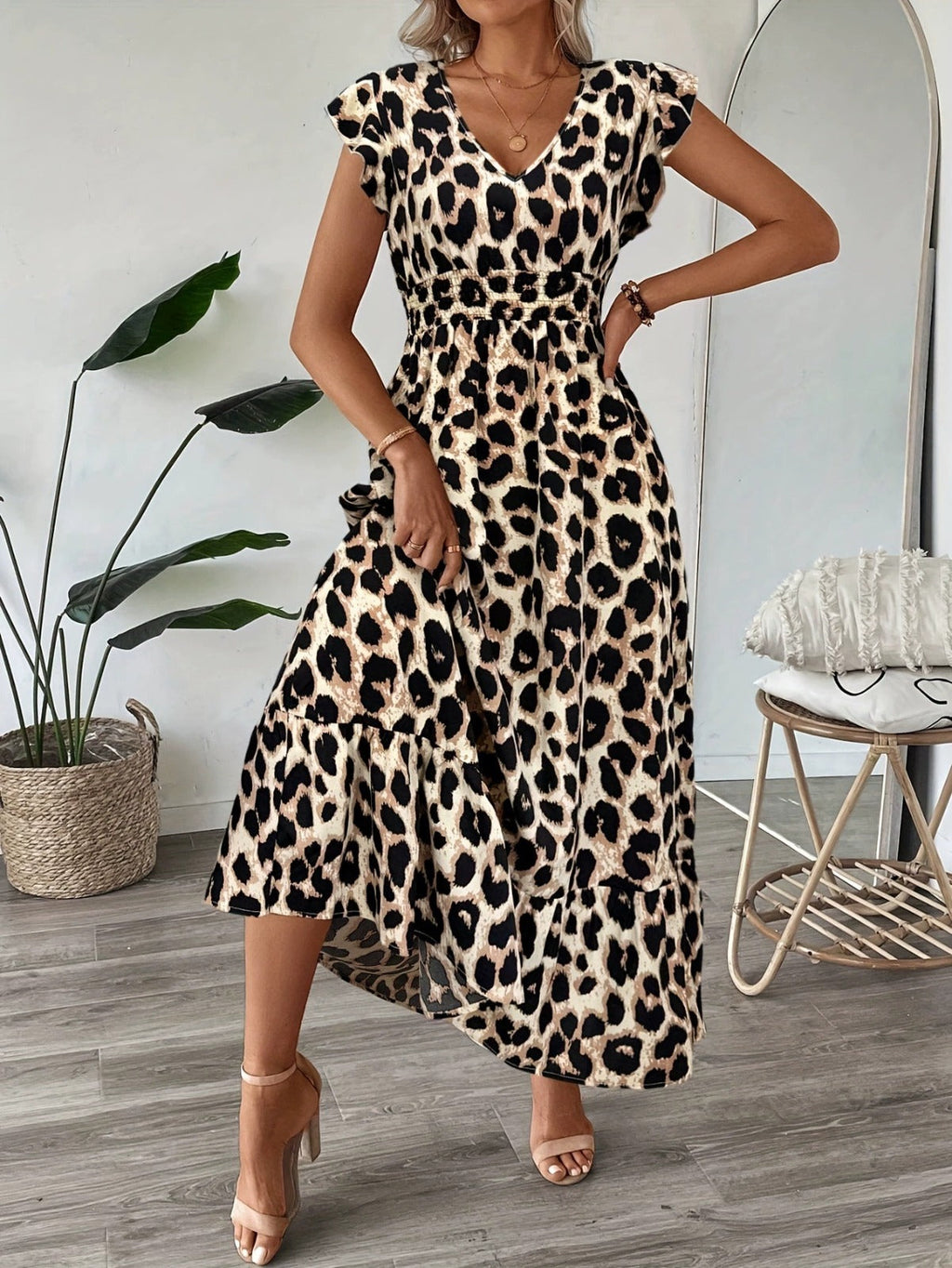 Candela - Vestido maxi barroco con escote en V