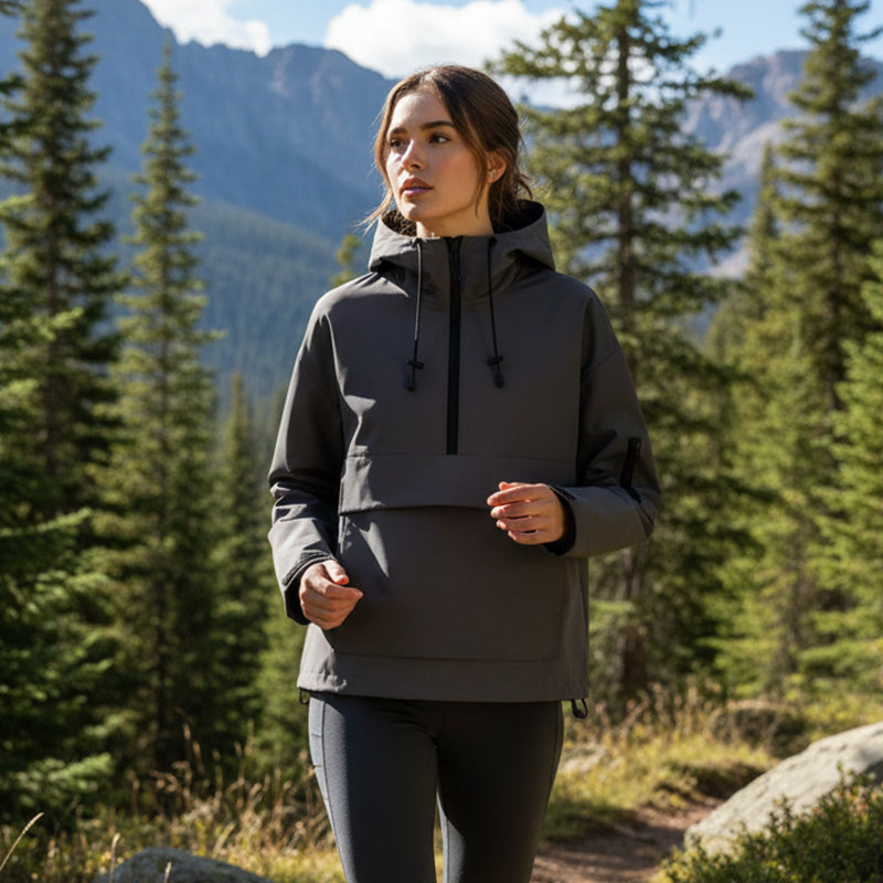 Ginebra | Sudadera con capucha de estampado de leopardo y bolsillo canguro