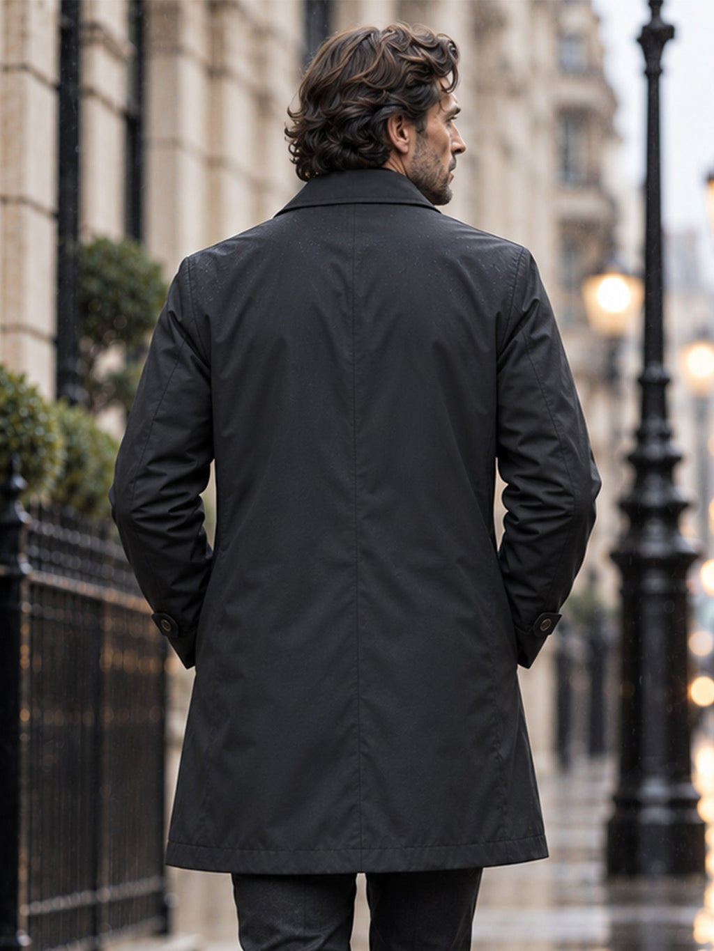 Mateo|Gabardina impermeable de media longitud para hombre