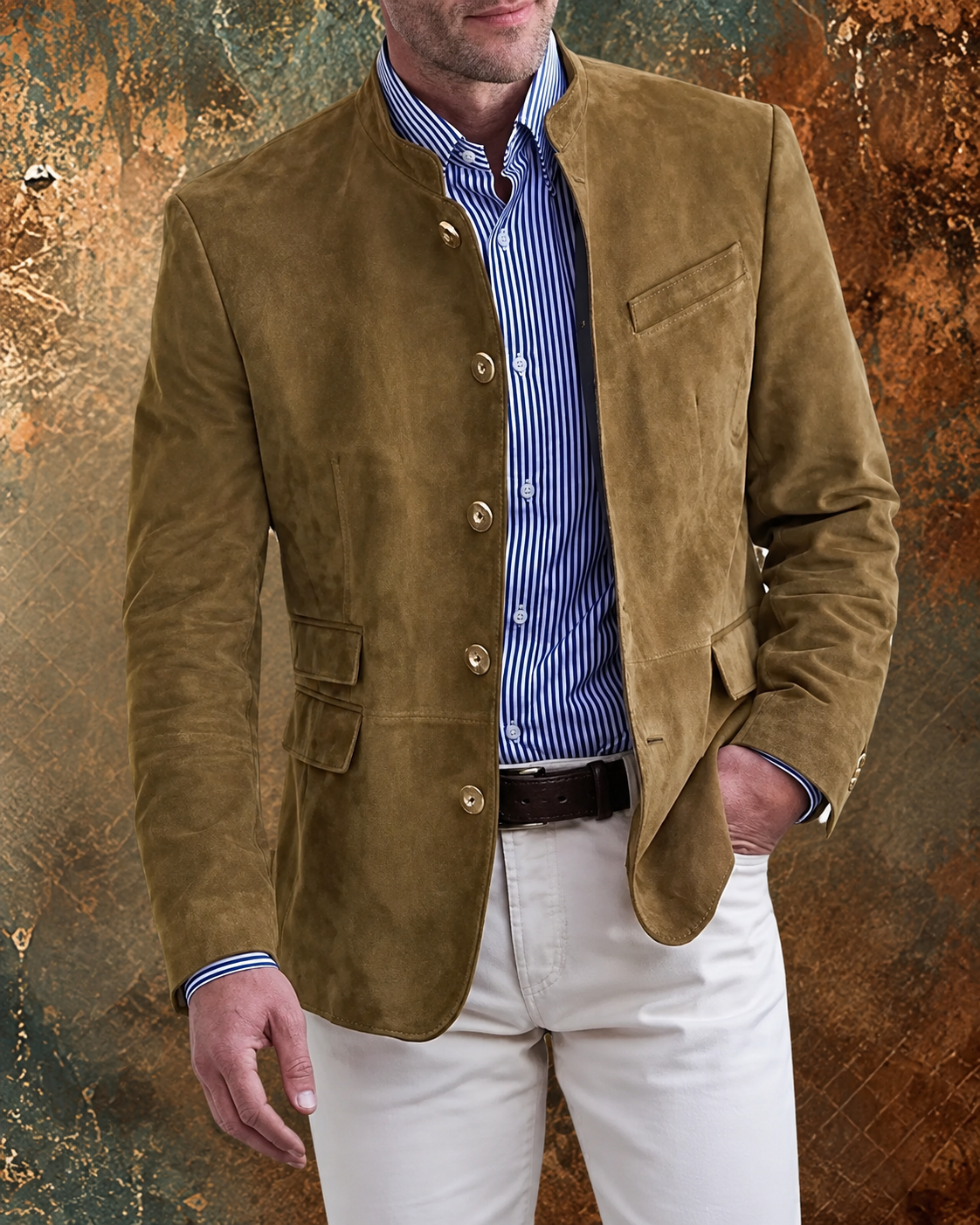 ERIC | CHAQUETA DE ANTELINA ESTILO EUROPEO