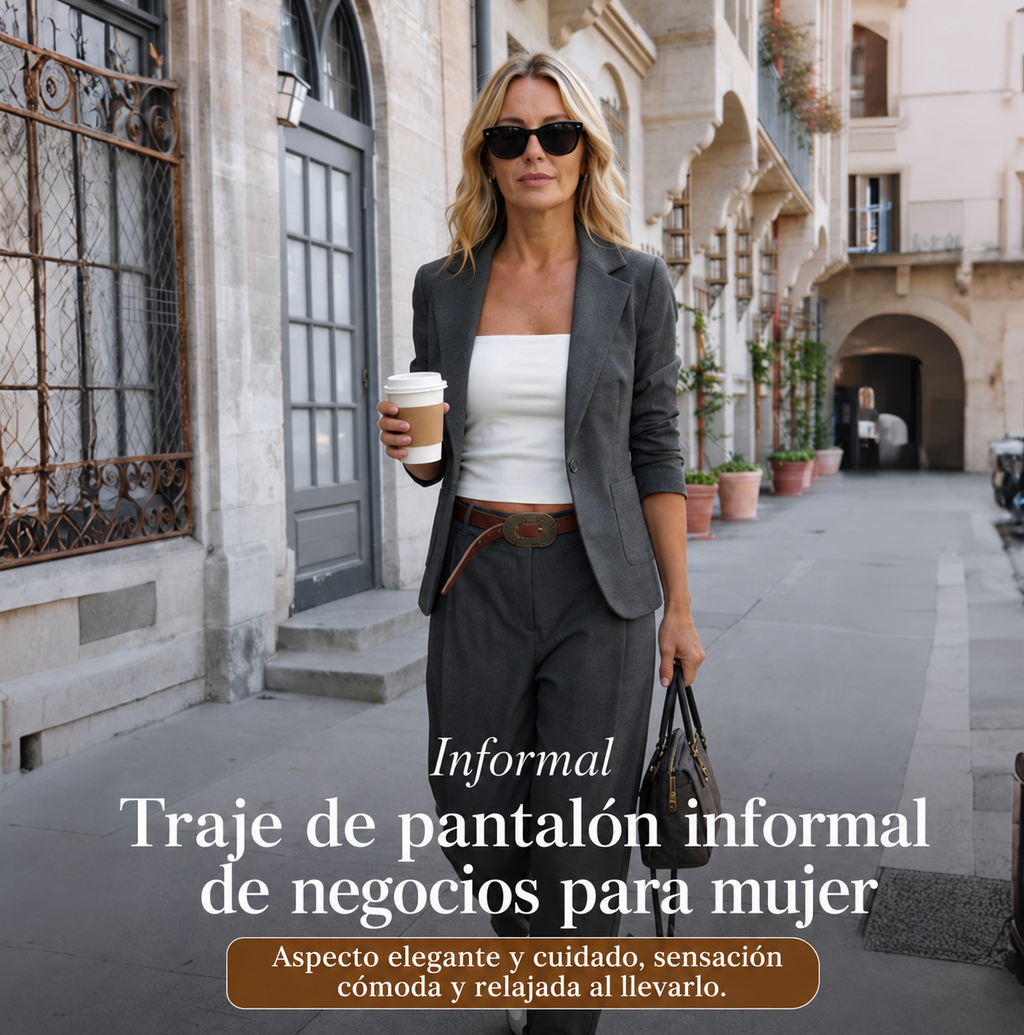 Berenice | Traje de negocios para mujer: americana con cuello y pantalón, estilo clásico y ajuste transpirable.