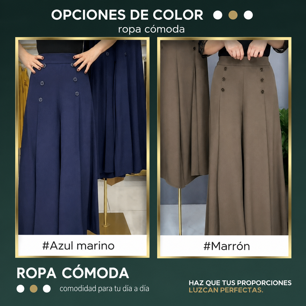 Pantalones de pierna ancha para mujer, estilo elegante y versátil