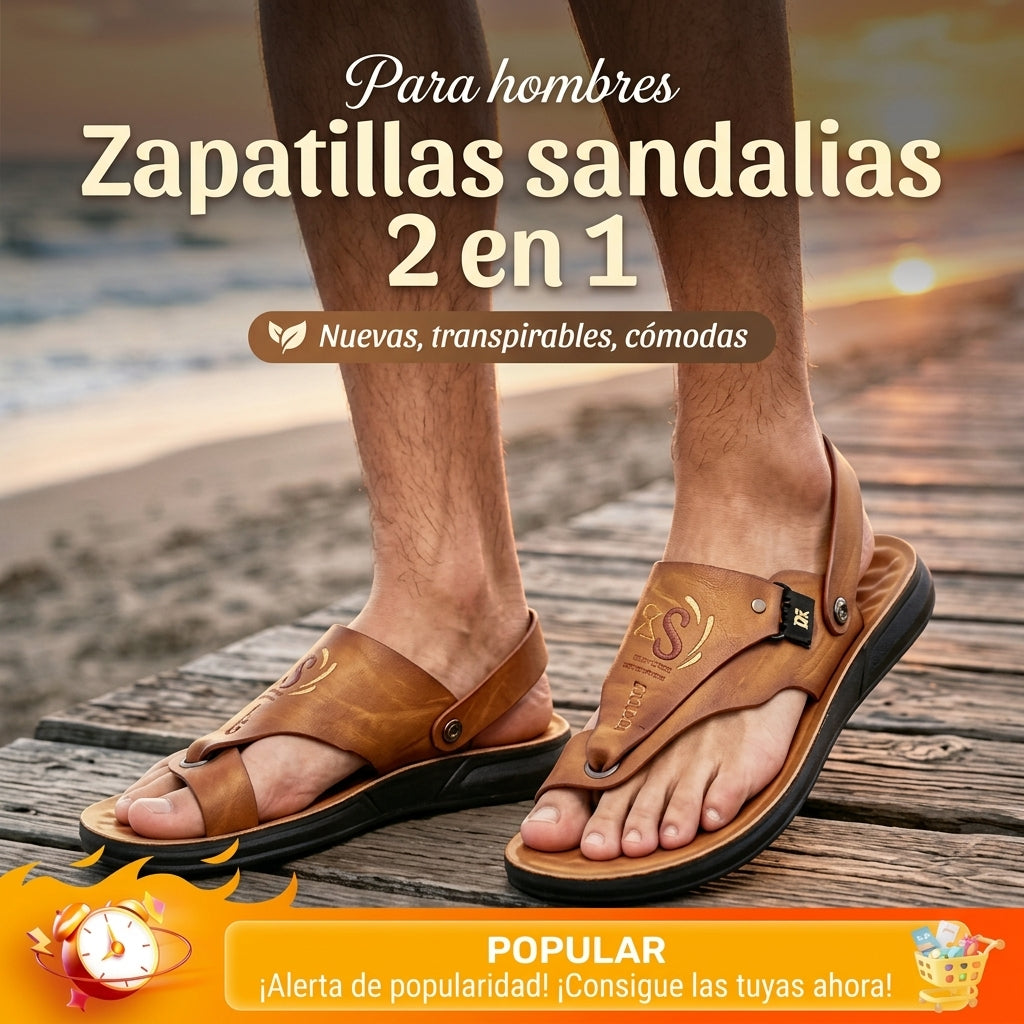 Sandalias y pantuflas convertibles 2 en 1 para hombre