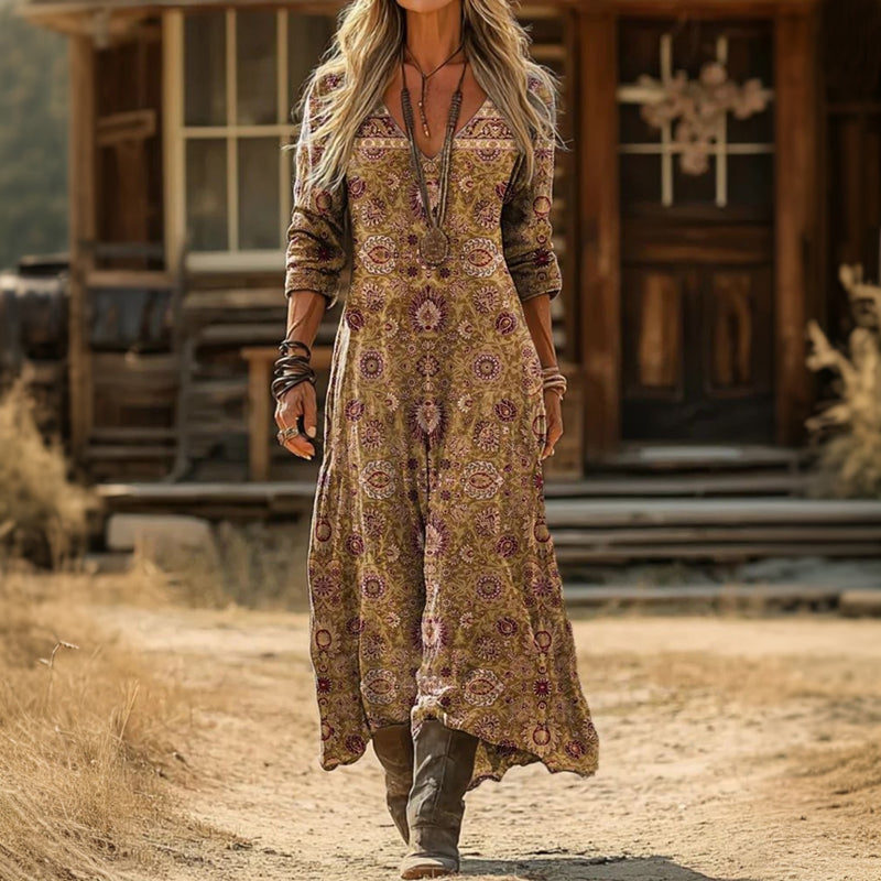 Laura - Vestido largo casual y Bohemio de Estilo Relajado