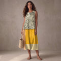 Leah | Vestido Midi Colorblock de Lunares