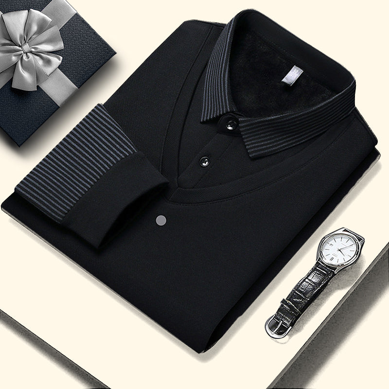 Martín | 🍂 Camisa de Cuello a Rayas 2 Piezas - Estilo Otoño/Invierno en Algodón Transpirable y Cómodo 👔📦