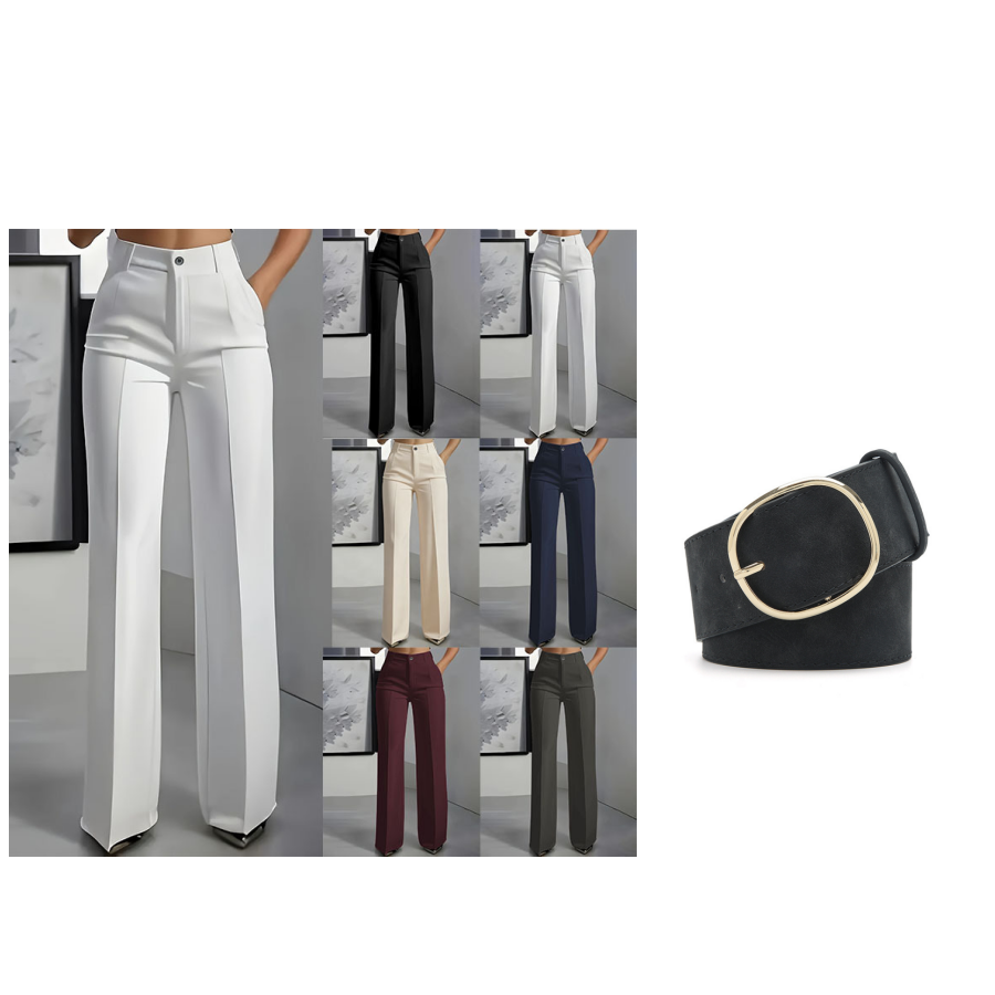 Leire | Pantalón de Vestir Mujer de Pierna Ancha – Elegante, Cómodo y Versátil.Oferta!!!