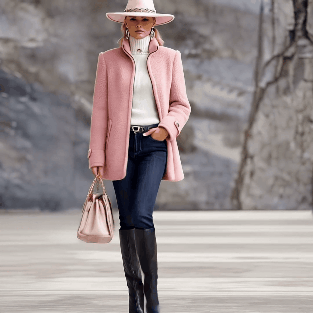 Paula | Chaqueta polar rosa vintage con cremallera
