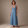 Vera | Vestido largo vaquero abotonado
