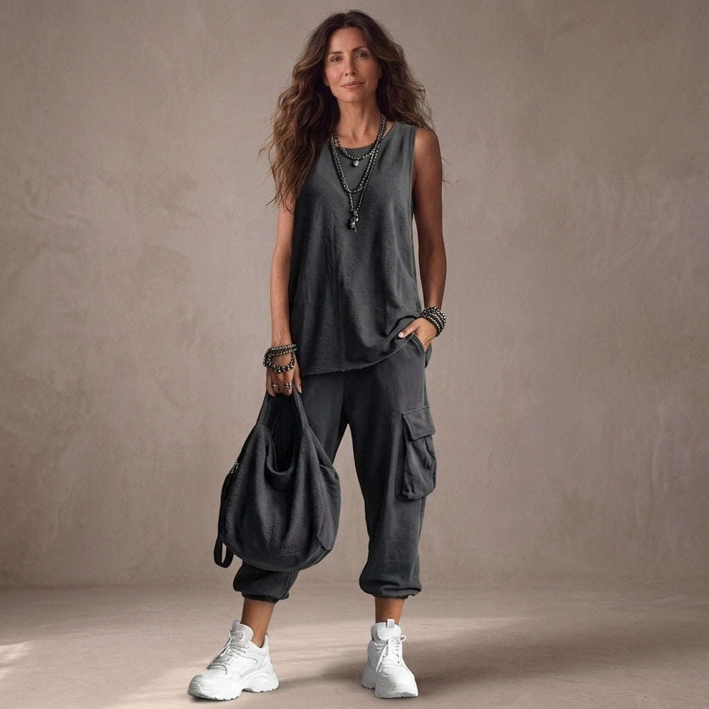 Conjunto Casual Suave con Bolsillos