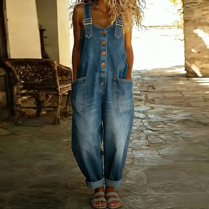 Mae | Peto vintage de algodón suave con efecto vaquero