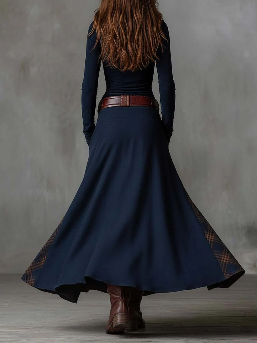 Jimena | Vestido largo efecto ante con cinturón