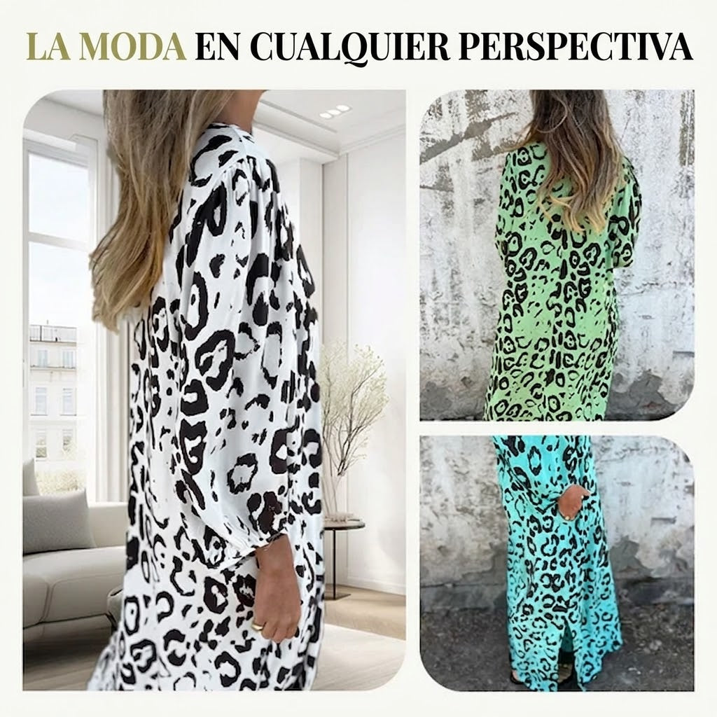 Vestido Safari Chic con estampado de leopardo