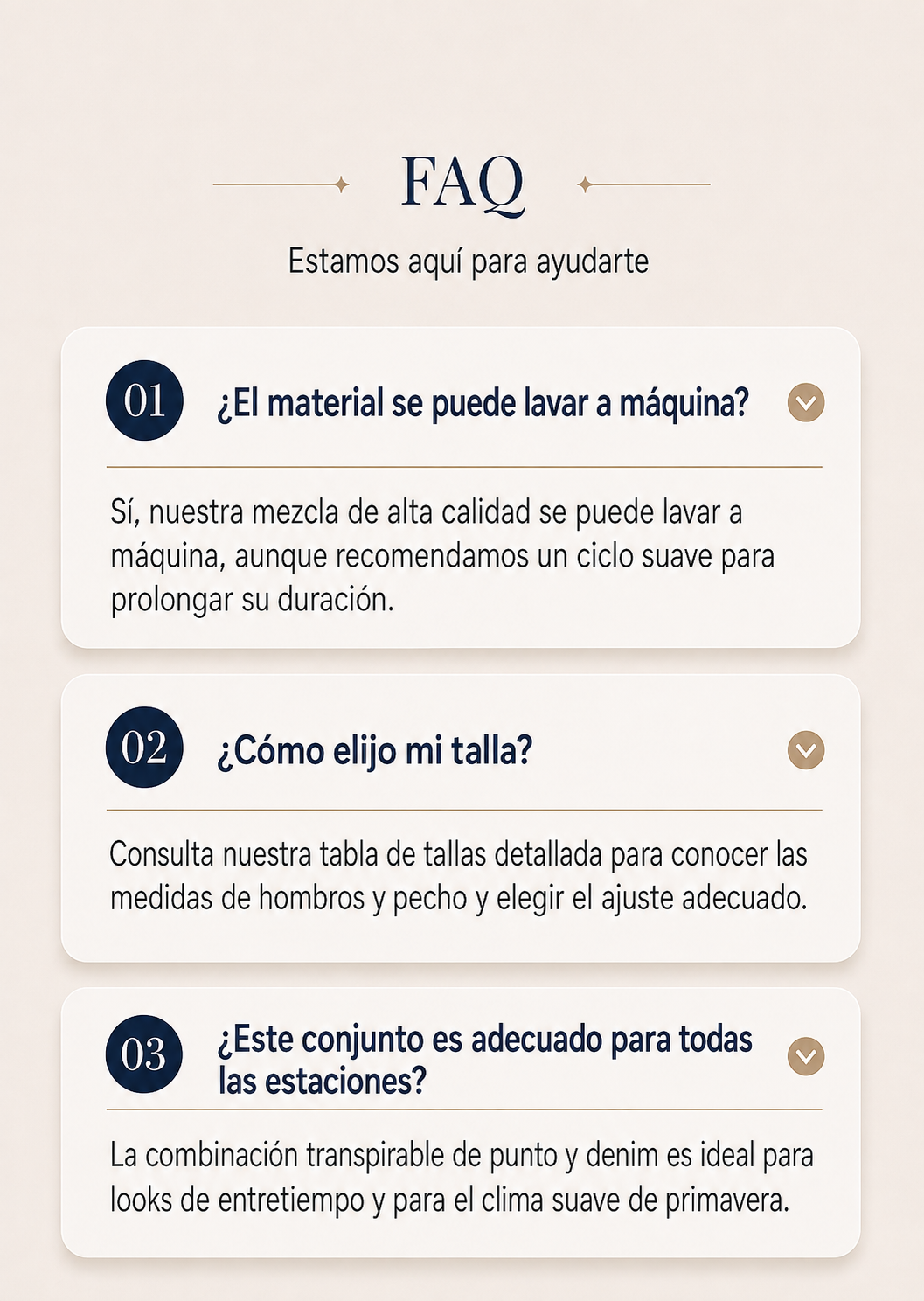 Abrigo de punto y denim para mujer — preguntas frecuentes
