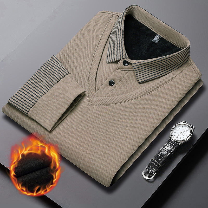 Leo | Camiseta de manga a rayas de dos piezas estilo business casual para hombre