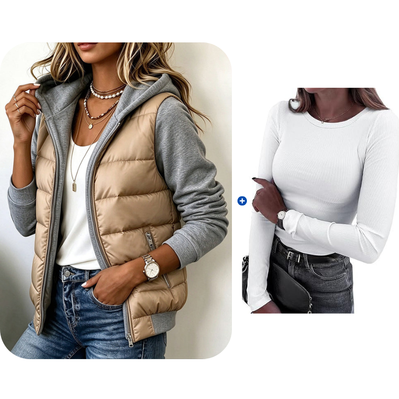Chaqueta acolchada con capucha para mujer