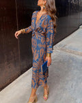 NATALIA™ |  VESTIDO MIDI ELEGANTE CON ESTAMPADO ATEMPORAL