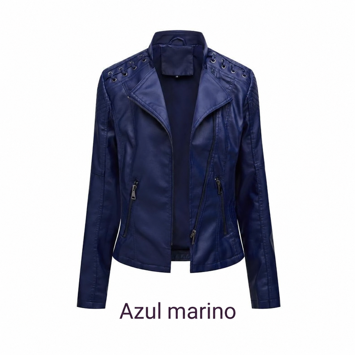 Chaqueta de cuero sintético para mujer, variante de color