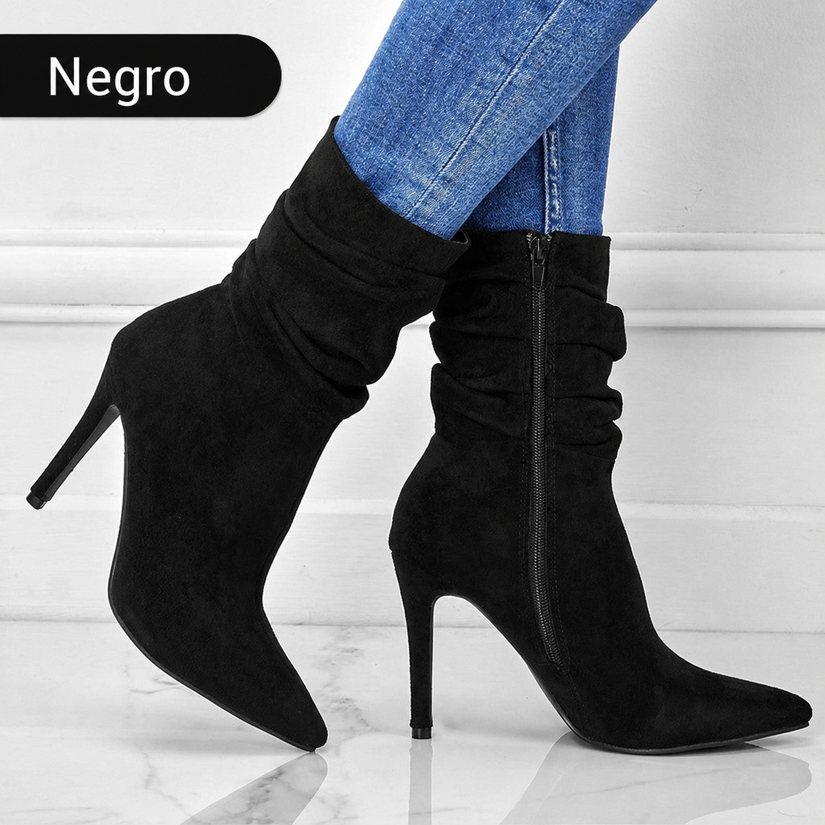 Botines de tacón con puntera fina para mujer — imagen 6