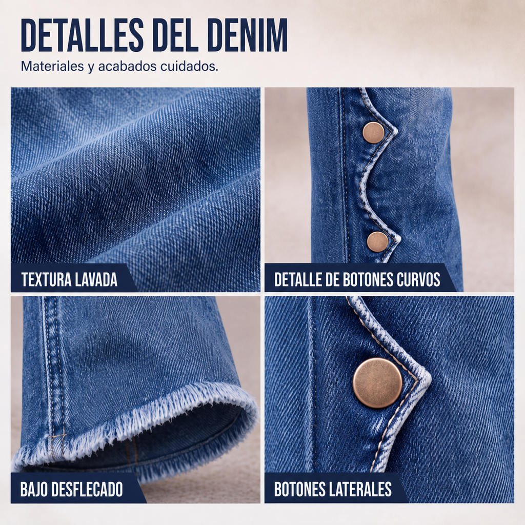 Detalles del denim y acabados