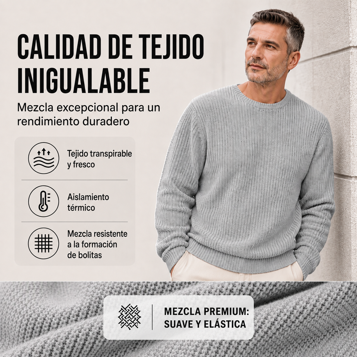 Jersey de cuello redondo para hombre — detalle 2